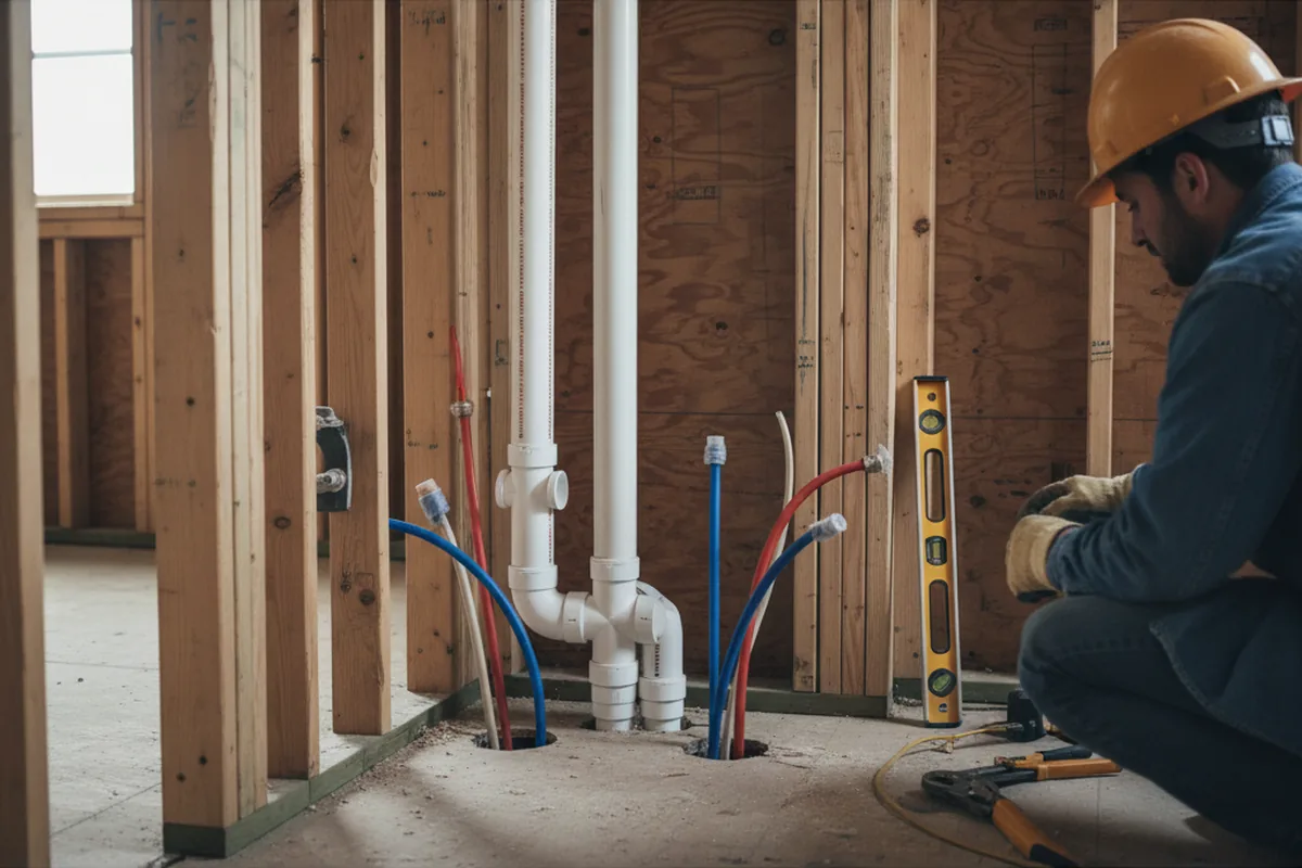 Drain and supply rough-in during Garbage Disposal Repair in Sunnyvale